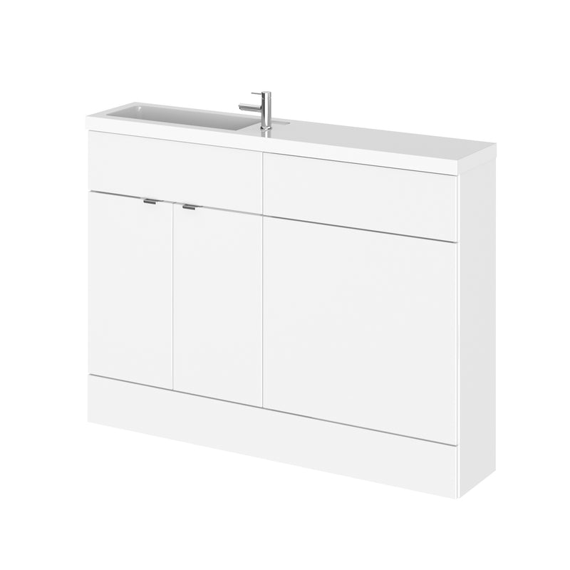 Hudson Reed Fusion 1200mm Slimline Floorstanding Combination Unit With WC Unit - White Gloss