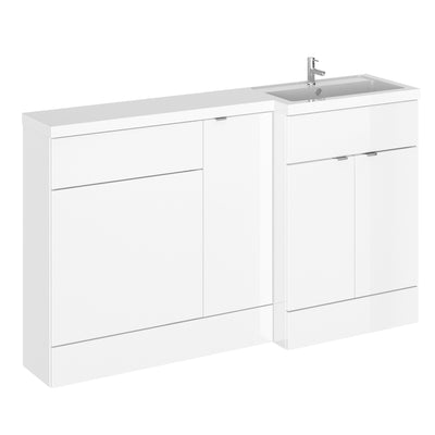 Hudson Reed Fusion 1500mm Floorstanding Combination Unit With 300mm Base Unit & 600mm WC Unit - Right Hand - White Gloss