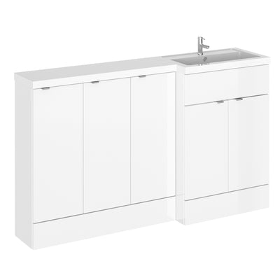 Hudson Reed Fusion 1500mm Floorstanding Combination Unit With 3 x 300mm Base Units - Right Hand - White Gloss
