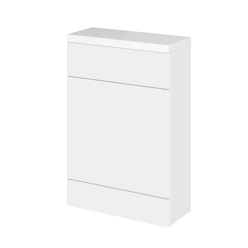Hudson Reed Fusion Floor Standing Slimline 600mm WC Unit With Polymarble Top - White Gloss
