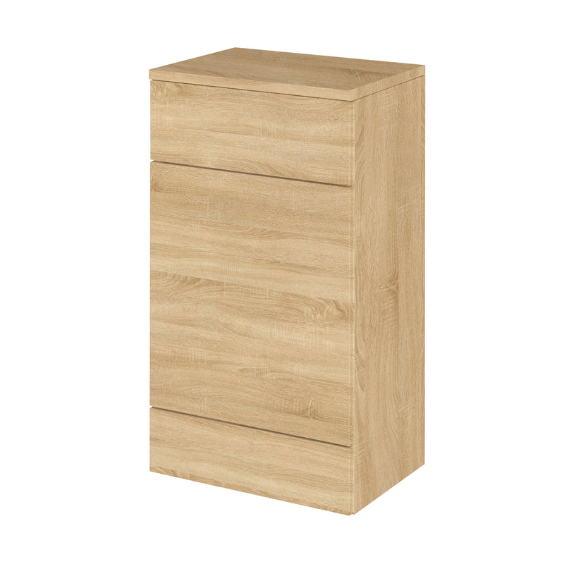 Hudson Reed Fusion Floor Standing 500mm WC Unit With Matching Top - Natural Oak