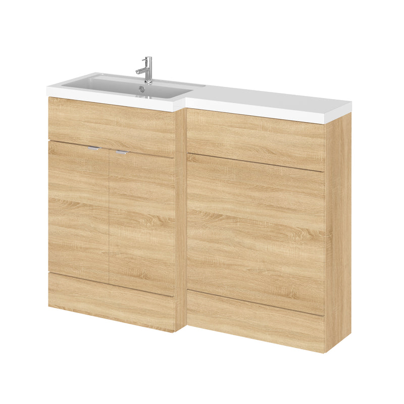 Hudson Reed Fusion 1200mm Floorstanding Combination Unit With WC Unit - Left Hand - Natural Oak