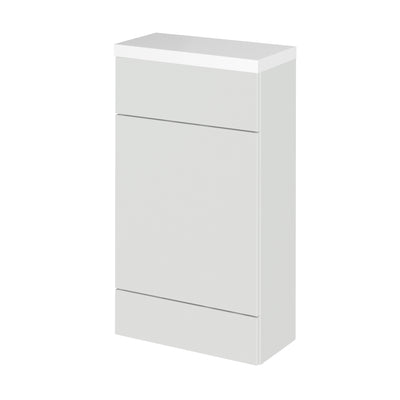 Hudson Reed Fusion Floor Standing Slimline 500mm WC Unit With Polymarble Top - Grey Mist Gloss