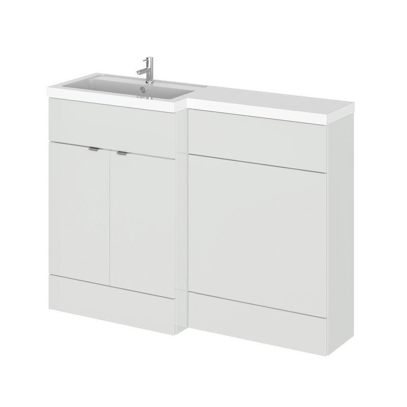 Hudson Reed Fusion 1200mm Floorstanding Combination Unit With WC Unit - Left Hand - Grey Mist Gloss