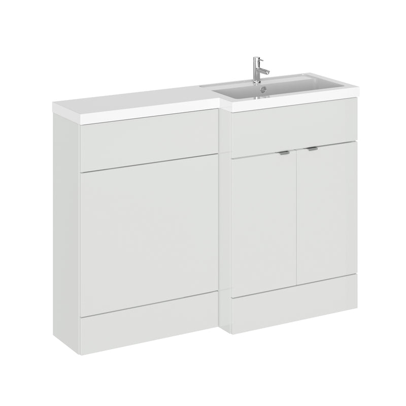 Hudson Reed Fusion 1200mm Floorstanding Combination Unit With WC Unit - Right Hand - Grey Mist Gloss