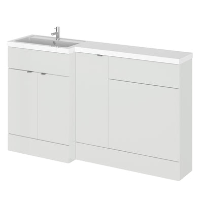 Hudson Reed Fusion 1500mm Floorstanding Combination Unit With 300mm Base Unit & 600mm WC Unit - Left Hand - Grey Mist Gloss