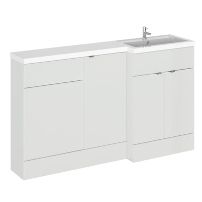 Hudson Reed Fusion 1500mm Floorstanding Combination Unit With 400mm Base Unit & 500mm WC Unit - Right Hand - Grey Mist Gloss