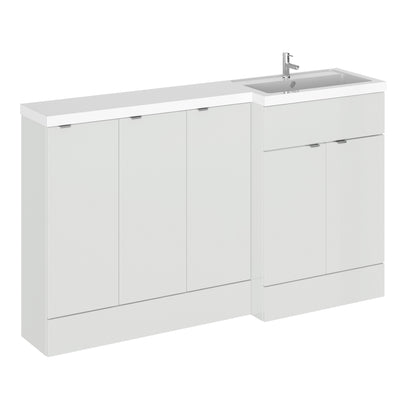Hudson Reed Fusion 1500mm Floorstanding Combination Unit With 3 x 300mm Base Units - Right Hand - Grey Mist Gloss