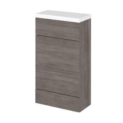 Hudson Reed Fusion Floor Standing Slimline 500mm WC Unit With Polymarble Top - Brown Grey Avola