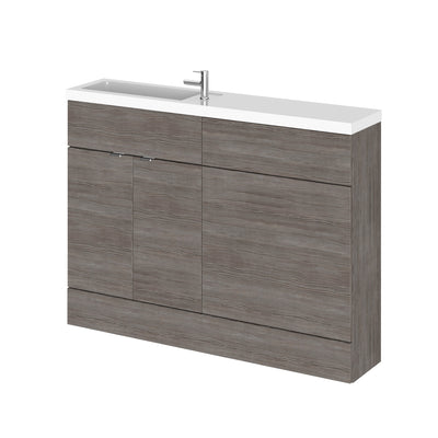 Hudson Reed Fusion 1200mm Slimline Floorstanding Combination Unit With WC Unit - Brown Grey Avola