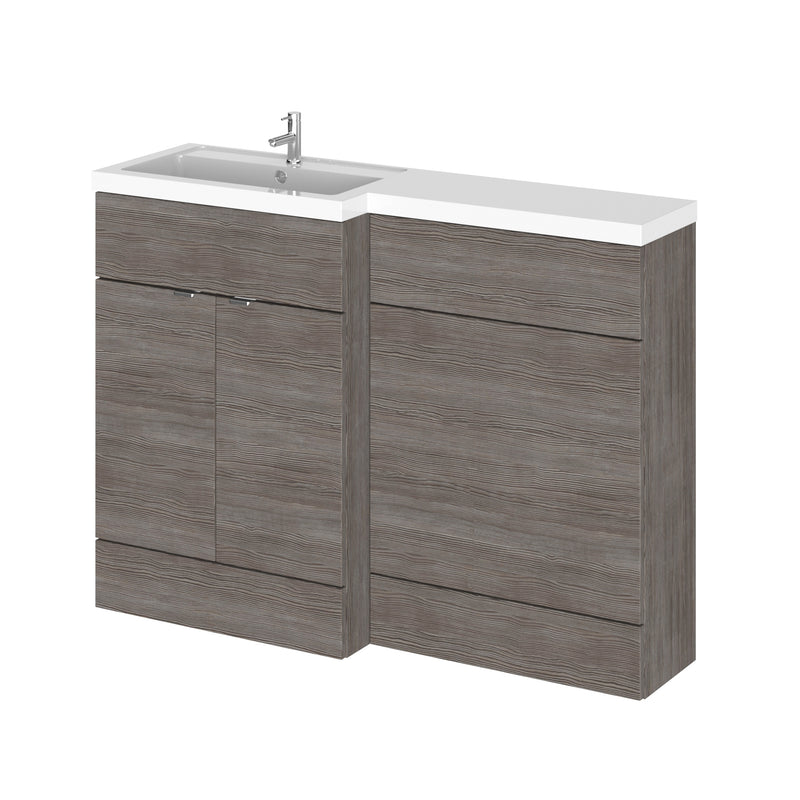 Hudson Reed Fusion 1200mm Floorstanding Combination Unit With WC Unit - Left Hand - Brown Grey Avola
