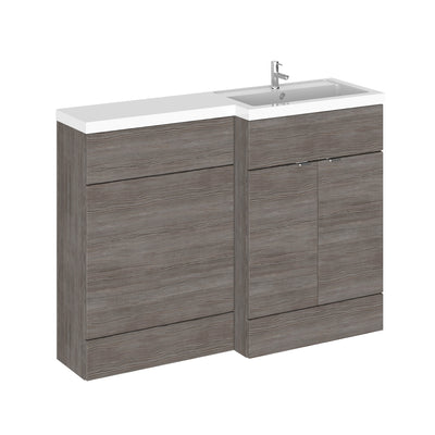 Hudson Reed Fusion 1200mm Floorstanding Combination Unit With WC Unit - Right Hand - Brown Grey Avola