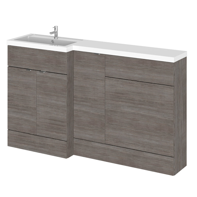 Hudson Reed Fusion 1500mm Floorstanding Combination Unit With 300mm Base Unit & 600mm WC Unit - Left Hand - Brown Grey Avola