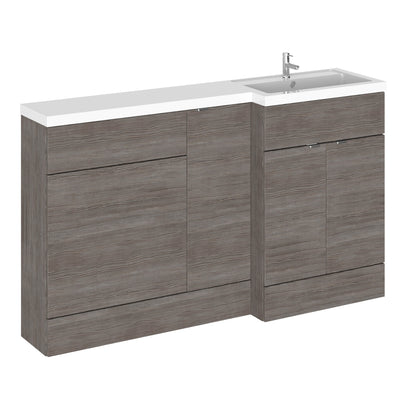 Hudson Reed Fusion 1500mm Floorstanding Combination Unit With 300mm Base Unit & 600mm WC Unit - Right Hand - Brown Grey Avola