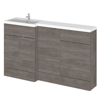 Hudson Reed Fusion 1500mm Floorstanding Combination Unit With 400mm Base Unit & 500mm WC Unit - Left Hand - Brown Grey Avola