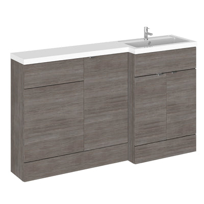 Hudson Reed Fusion 1500mm Floorstanding Combination Unit With 400mm Base Unit & 500mm WC Unit - Right Hand - Brown Grey Avola