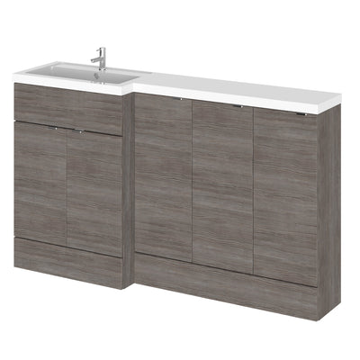 Hudson Reed Fusion 1500mm Floorstanding Combination Unit With 3 x 300mm Base Units - Left Hand - Brown Grey Avola