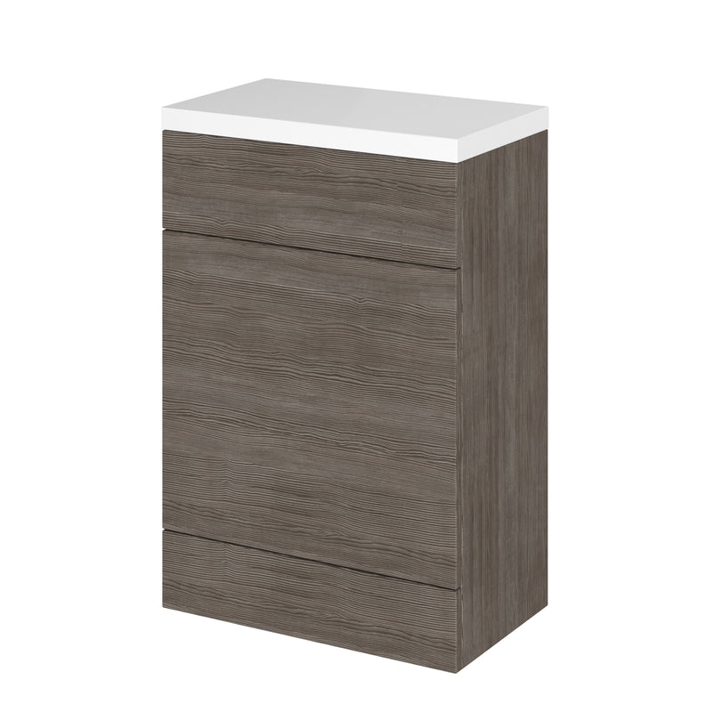 Hudson Reed Fusion Floor Standing 600mm WC Unit With Polymarble Top - Brown Grey Avola
