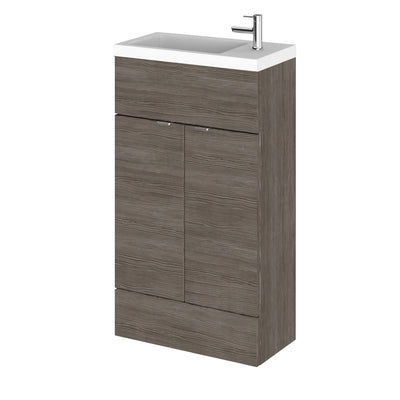 Hudson Reed Fusion Floor Standing Slimline 500mm Vanity Unit & Basin - Brown Grey Avola