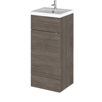 Hudson Reed Fusion Floor Standing 400mm Vanity Unit & Basin - Brown Grey Avola