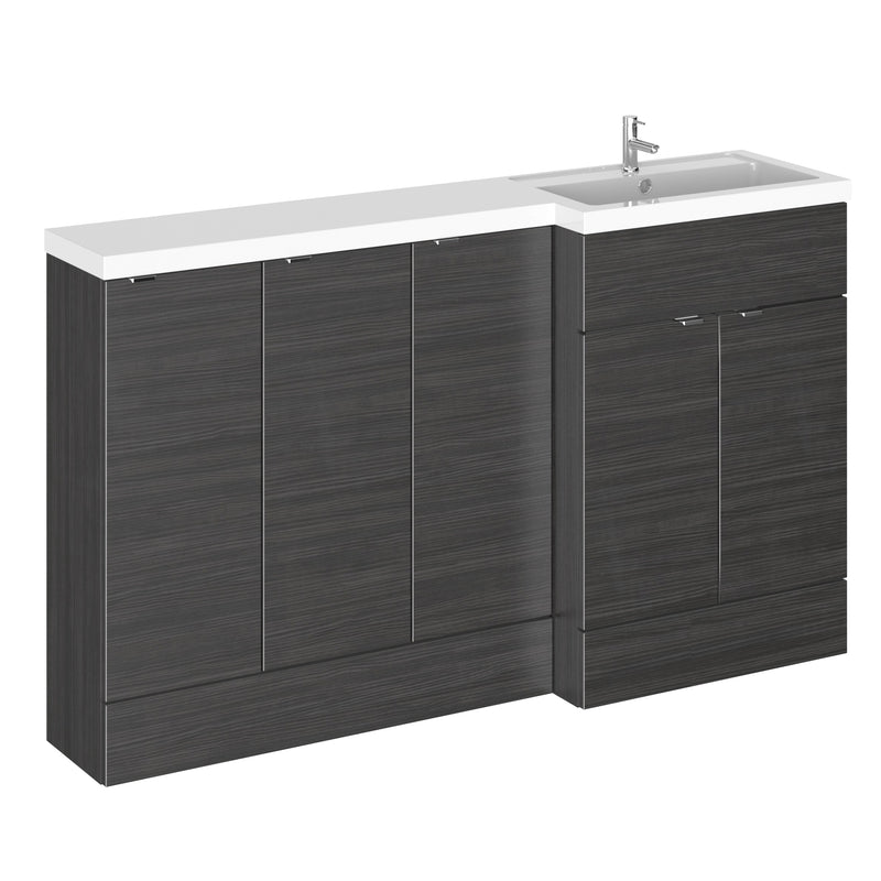 Hudson Reed Fusion 1500mm Floorstanding Combination Unit With 3 x 300mm Base Units - Right Hand - Hacienda Black