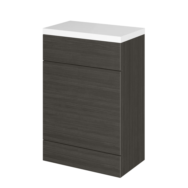 Hudson Reed Fusion Floor Standing 600mm WC Unit With Polymarble Top - Hacienda Black