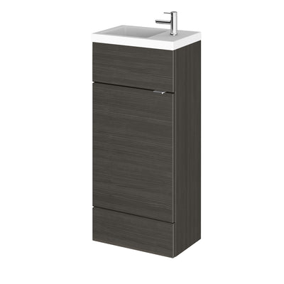 Hudson Reed Fusion Floor Standing Slimline 400mm Vanity Unit & Basin - Hacienda Black