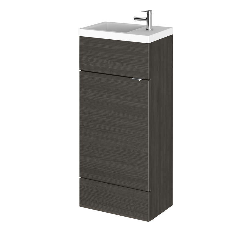 Hudson Reed Fusion Floor Standing Slimline 400mm Vanity Unit & Basin - Hacienda Black