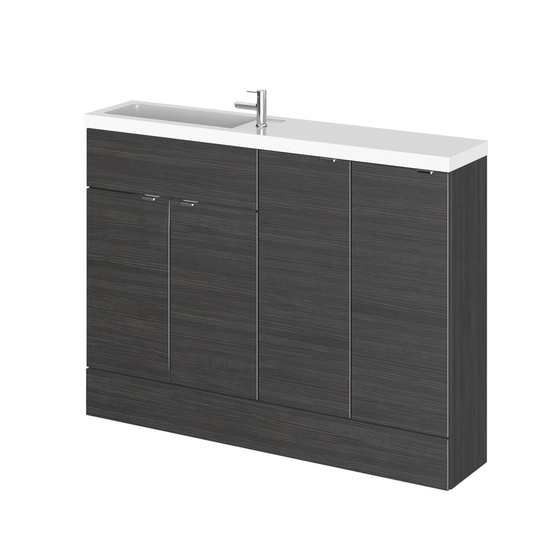 Hudson Reed Fusion 1200mm Slimline Floorstanding Combination Unit With 2 x 300mm Base Units - Hacienda Black
