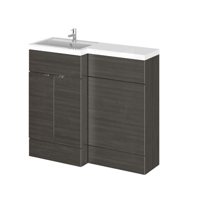 Hudson Reed Fusion 1000mm Floorstanding Combination Unit With L Shaped Basin - Left Hand - Hacienda Black