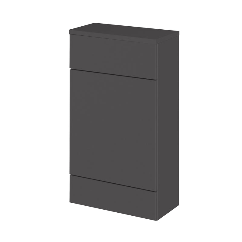 Hudson Reed Fusion Floor Standing Slimline 500mm WC Unit With Matching Top - Grey Gloss