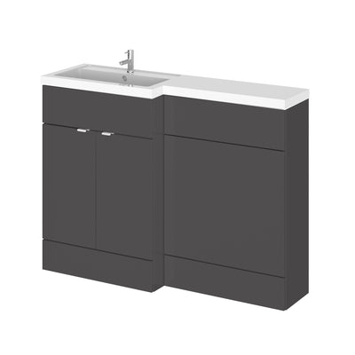 Hudson Reed Fusion 1200mm Floorstanding Combination Unit With WC Unit - Left Hand - Grey Gloss