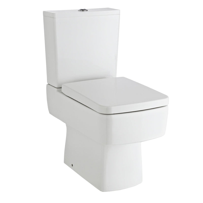 Nuie Bliss Compact Semi Flush To Wall Close Coupled Toilet & Soft Close Seat - 610mm Projection