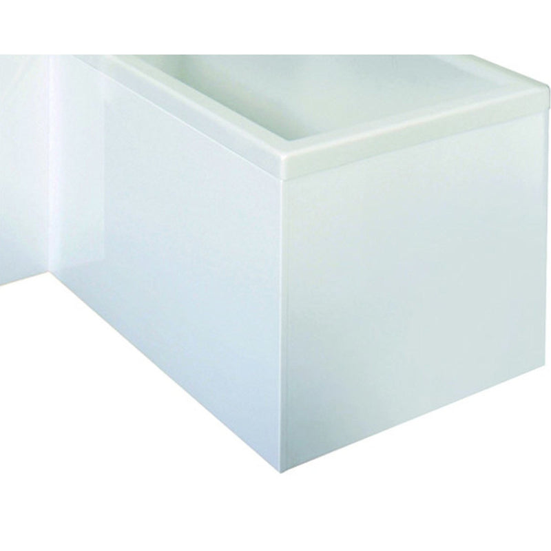 Cape Wooden L Shape Shower Bath End Panel 700mm - Gloss White