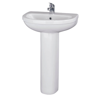 Nuie Ivo 550 x 445mm Basin With 1 Tap Hole & Pedestal