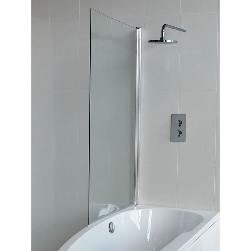 Britton Bathrooms Cleargreen EcoCurve Shower Bath With Panel & Screen 1700 x 750mm