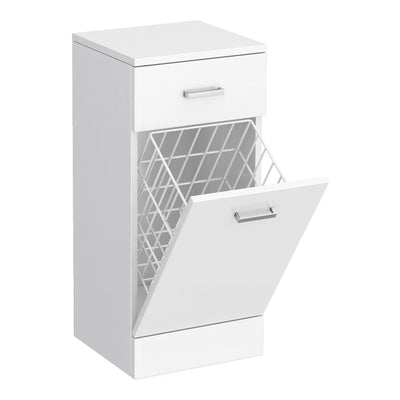 Nuie Mayford 766 x 350 x 300mm Floor Standing Laundry Basket - Gloss White