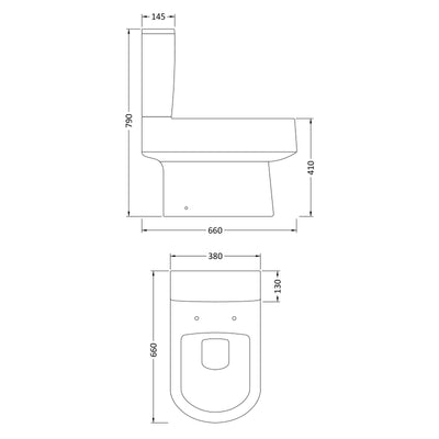 Moby Close Coupled Toilet & Soft Close Seat