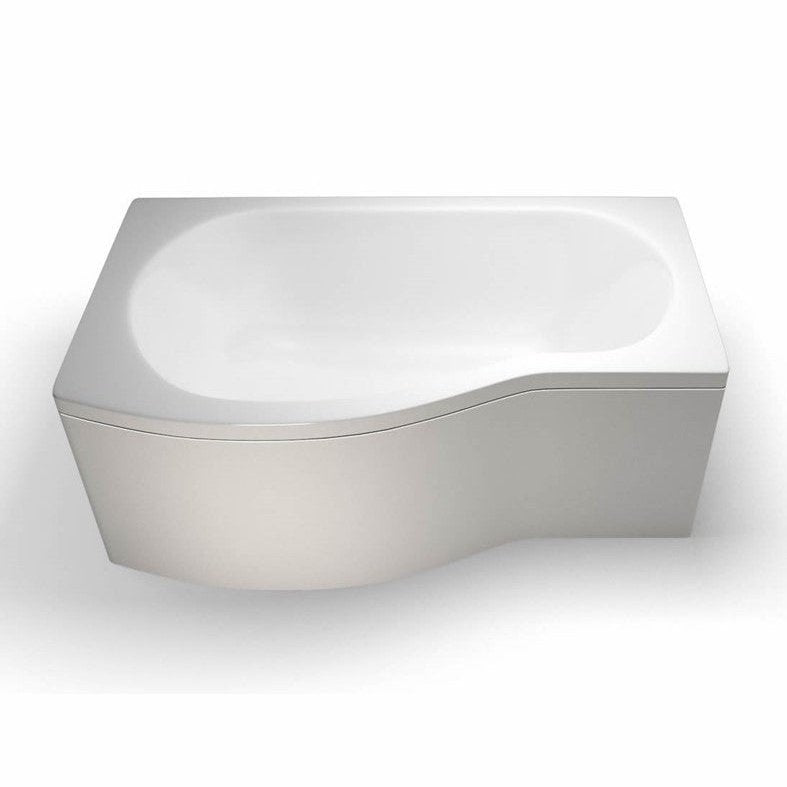 Britton Bathrooms Cleargreen EcoRound Shower Bath With Panel & Screen 1500 x 900mm