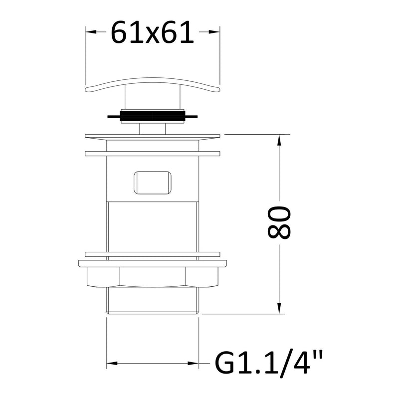 Square Slotted Push Open Basin Waste