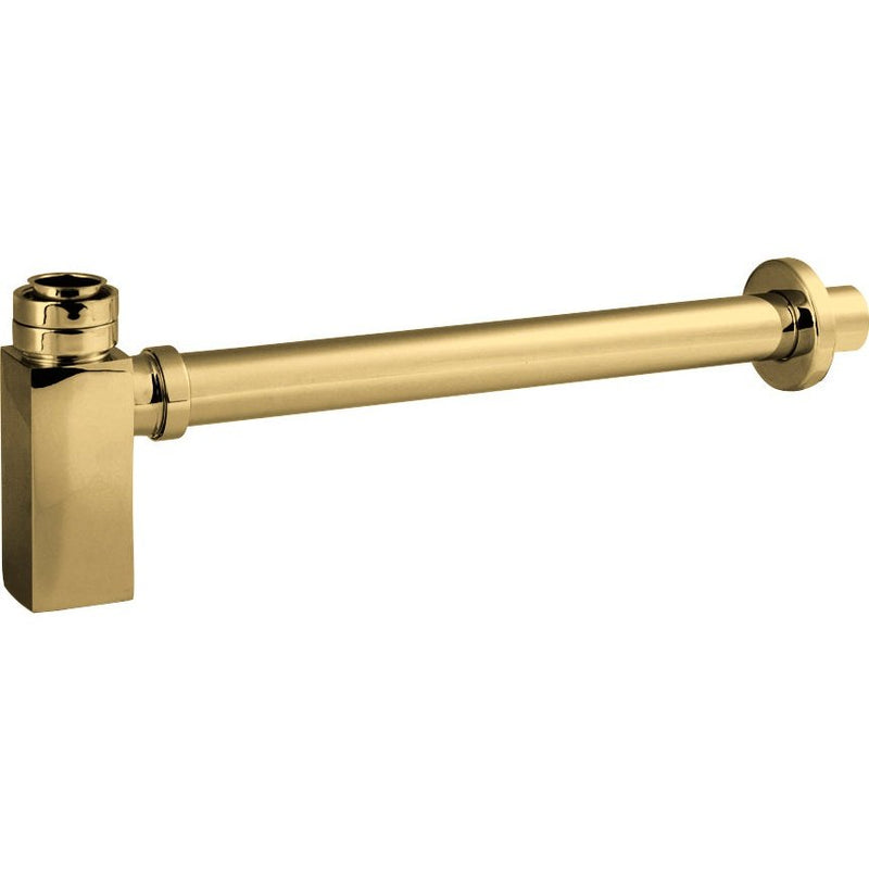 Hudson Reed Square Bottle Trap With 300mm Extension Tube - Brushed Brass