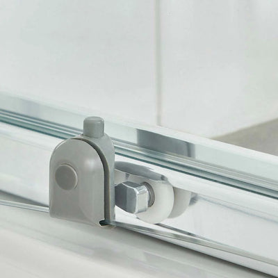 Nuie Ella 5mm Satin Chrome Single Sliding Shower Enclosure With Side Panel