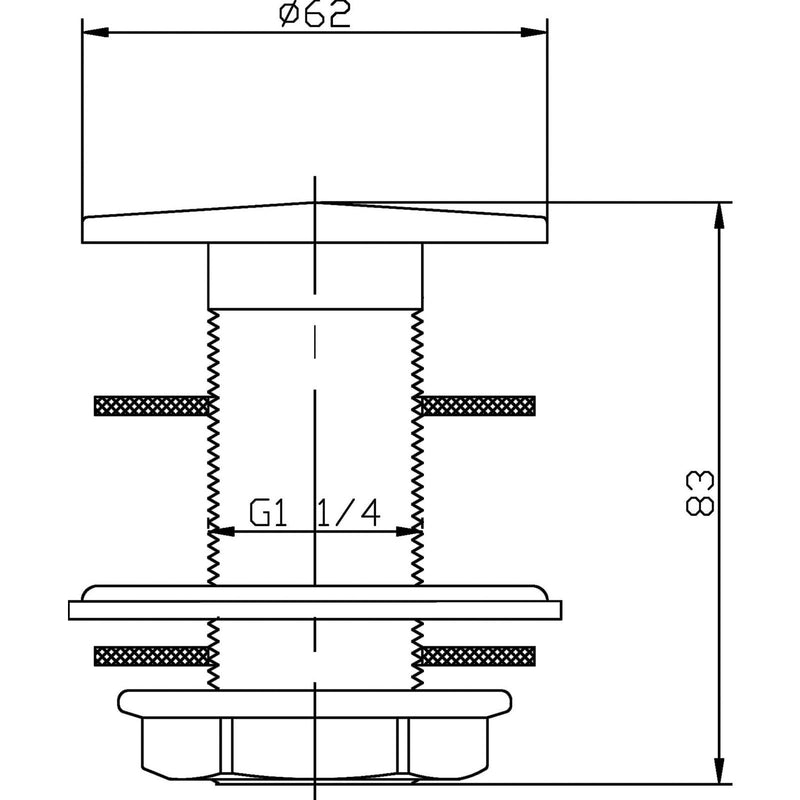 Unslotted Flip Top Basin Waste