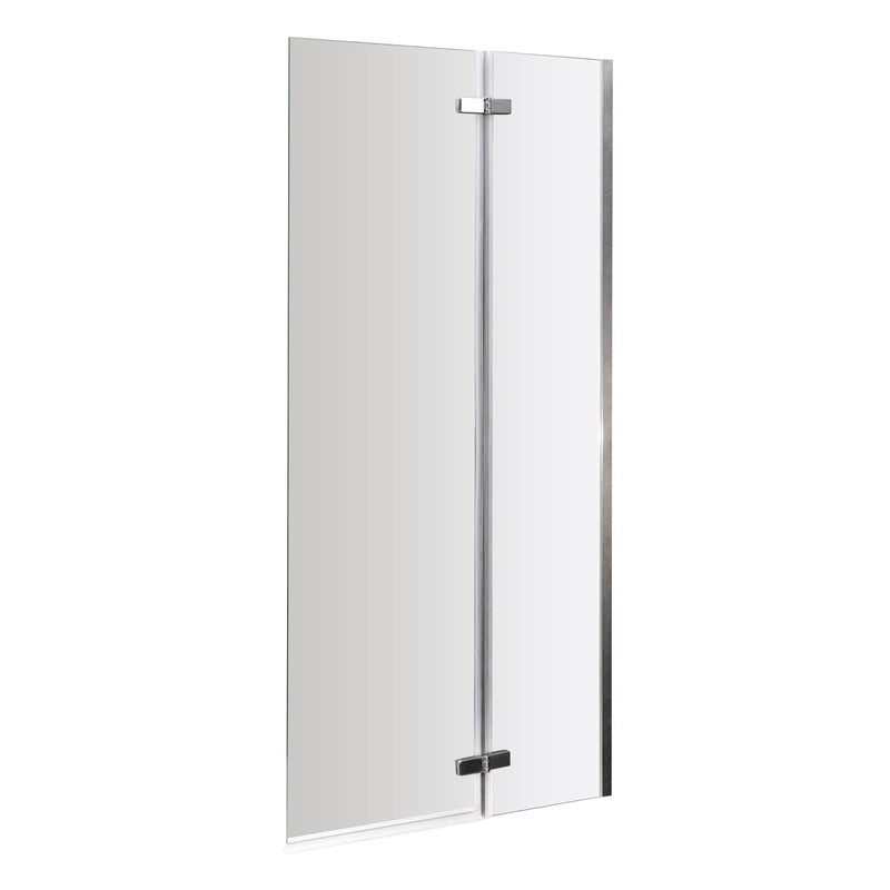 Lisbon Square Hinged 5mm Bath Screen With Fixed Panel 735mm
