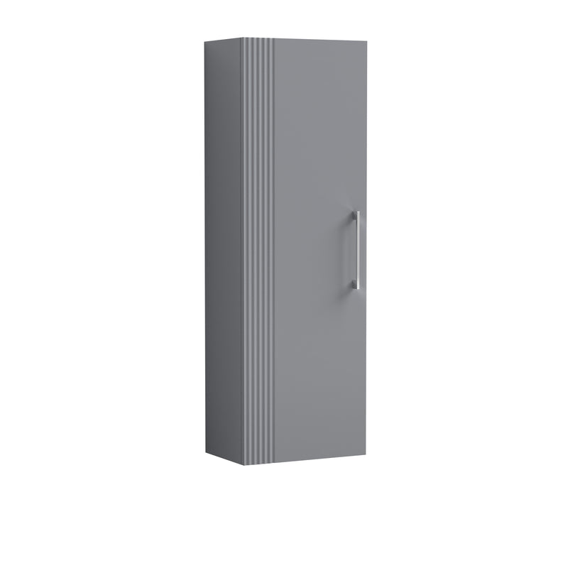 Nuie Deco 400 x 253mm Wall Hung Tall Unit With 1 Door - Grey Satin