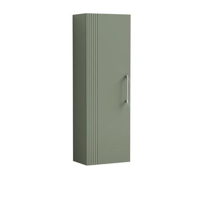 Nuie Deco 400 x 253mm Wall Hung Tall Unit With 1 Door - Green Satin