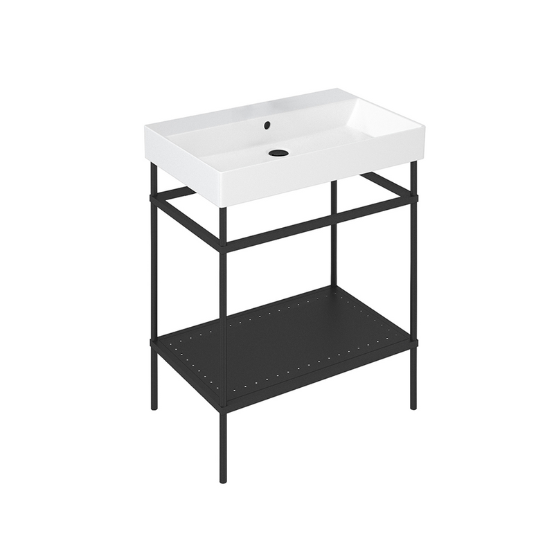 Britton Bathrooms Shoreditch  Frame 700mm Furniture Stand and Basin - Black