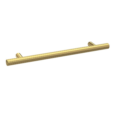 Knurled Bar Handle With 160mm Centres - Brushed Brass