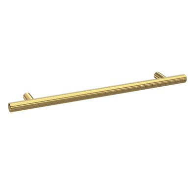 Knurled Bar Handle With 192mm Centres - Brushed Brass