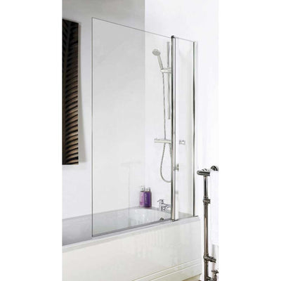 Porto Square Hinged 6mm Bath Screen With Fixed Panel 1005mm